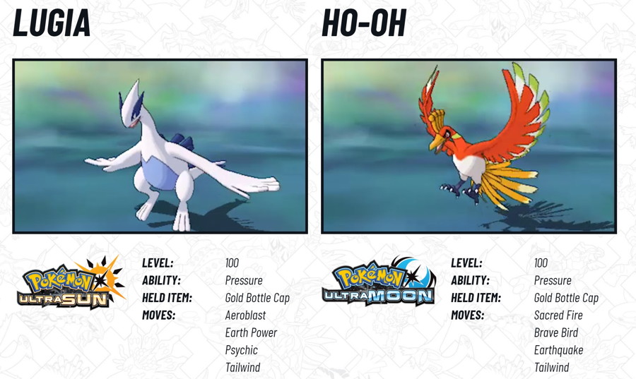 2018 Legendary Pokemon Distribution Lugia Ho-oh