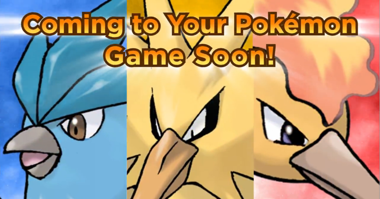 Articuno, Zapdos, and Moltres Coming in Next Months Pokemon Trainer Club Newsletter