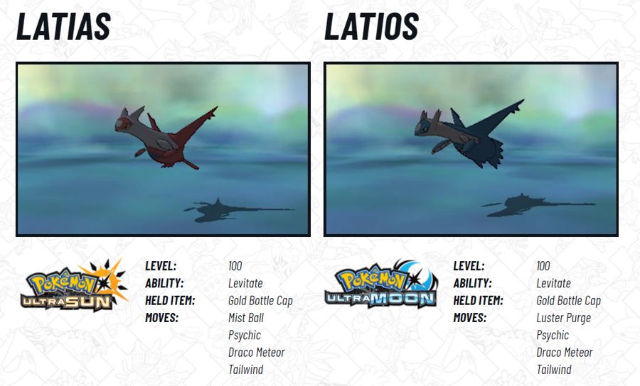 2018 Legendary Pokemon Distribution Latios Latias