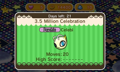 Pokemon Shuffle Surpasses 3.5 Million Downloads, Celebi Stage Launched